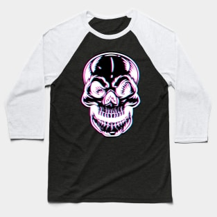 Skull Glitch Baseball T-Shirt